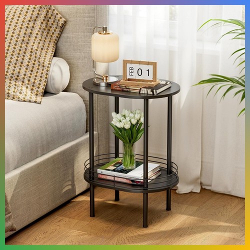 Oval end table tier - end, storage