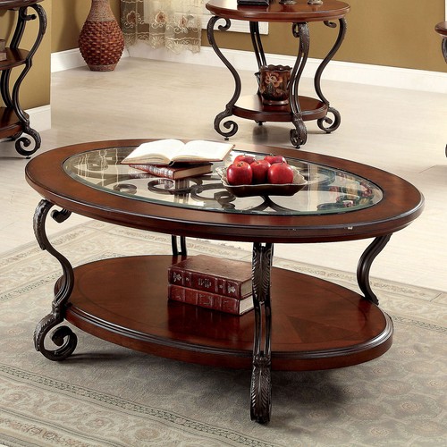 Oval coffee table - coffee,
