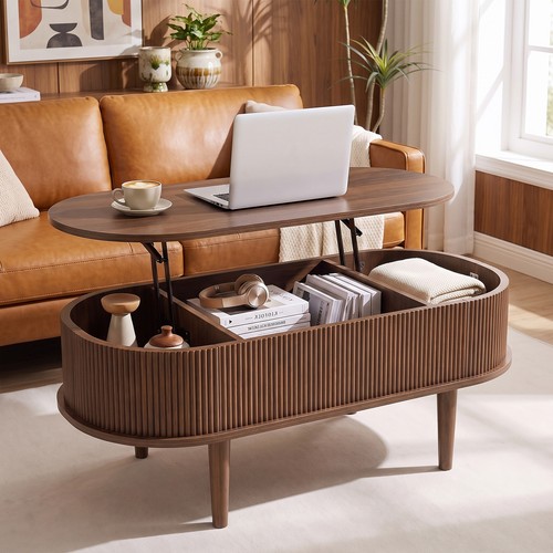 Oval lift top coffee - oval, table
